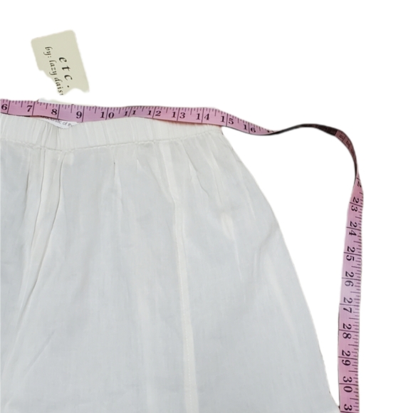 White Sheer Wide Leg Elastic Waistband Etc. By lazy daisy Boho Palozza Pants - Picture 13 of 13